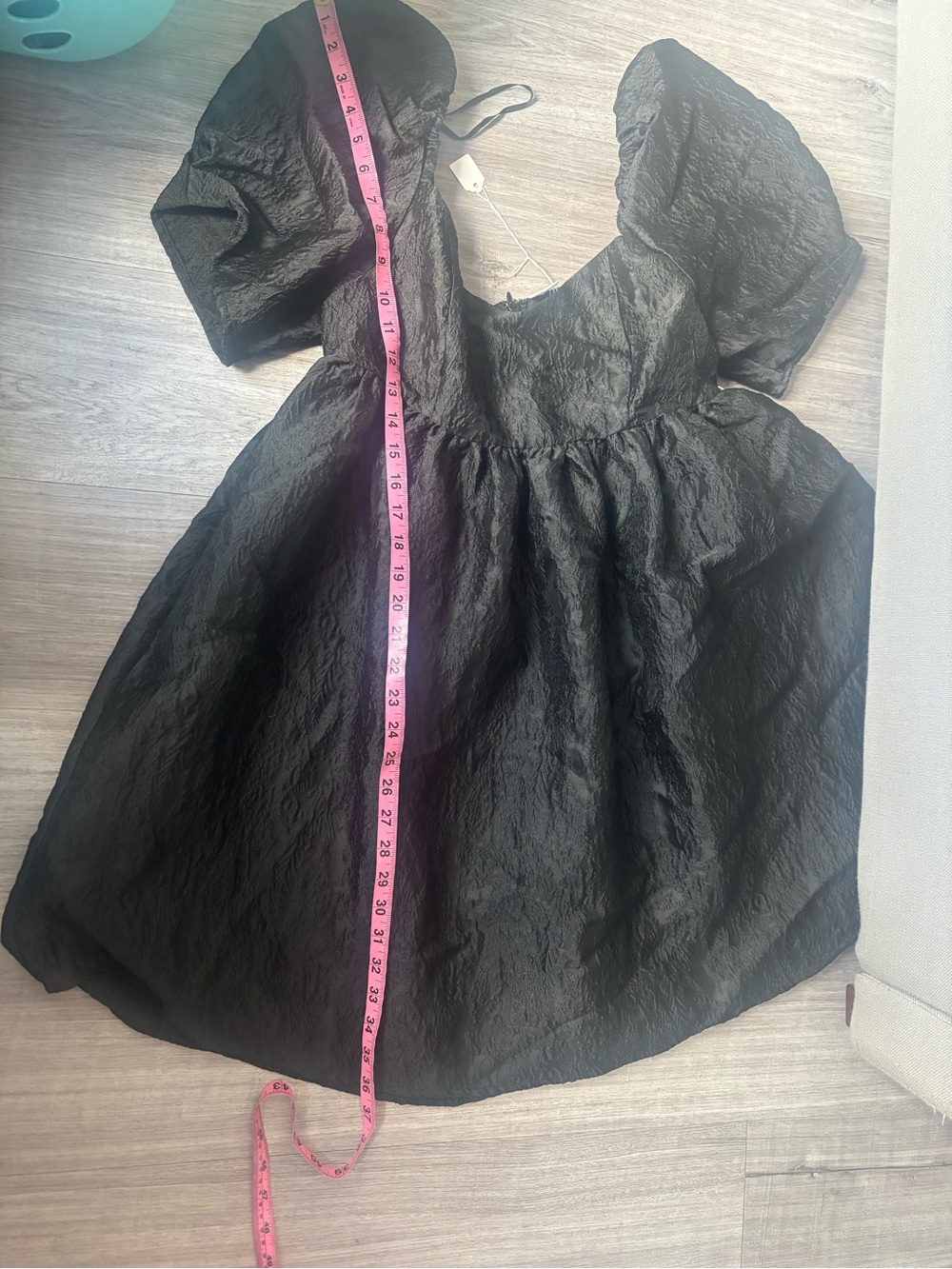 Joe Fresh x Jessi Black Textured Puff-Sleeve Babydoll Dress - Picture 5 of 8
